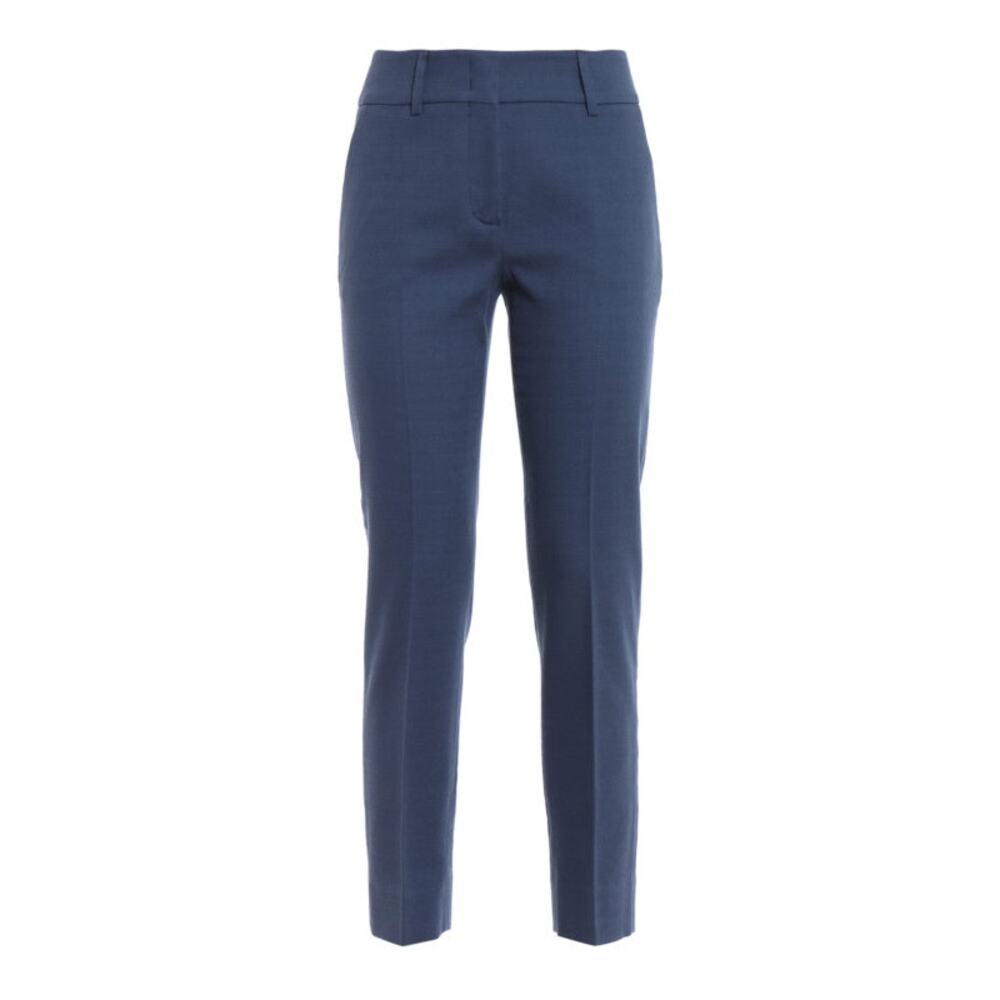 Piazza Sempione Kate Blue Cotton Twill Trousers Pants NWT